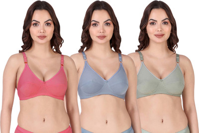 samvar Women Minimizer Non Padded Bra(Red, Blue, Green)