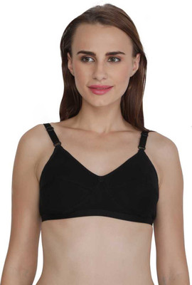 BENCOMM Mastectomy Cancer Women Maternity/Nursing Non Padded Bra(Black)