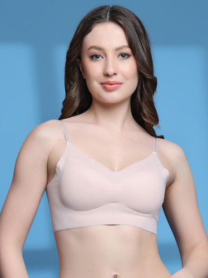 Quttos Quttos Ligthtly Padded Solid Bralette Bra For Women Women Bralette Lightly Padded Bra(Pink)
