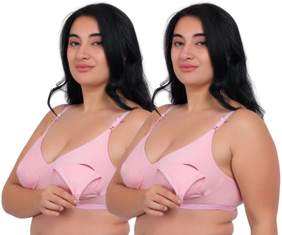 Fabme Women Maternity/Nursing Non Padded Bra(Pink)