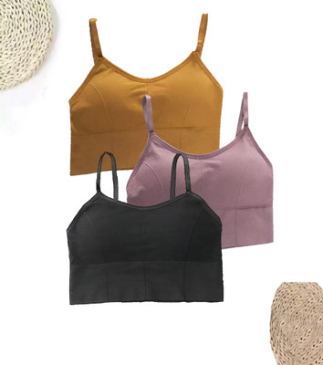 BRAABAA Pack of 3 Women fancy padded sports bra Women Sports Lightly Padded Bra(Multicolor)