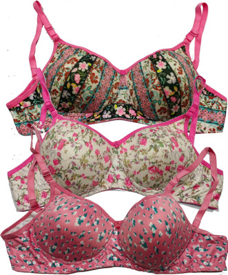 Narsingha Dreams Women T-Shirt Lightly Padded Bra(Multicolor)