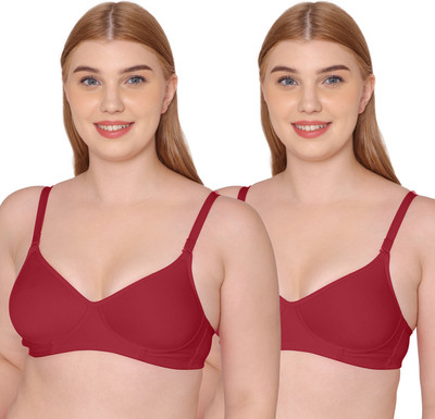 KOMLI Women T-Shirt Lightly Padded Bra(Maroon)
