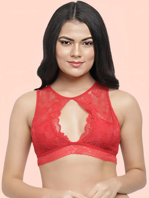 DreamBe Bra Women Bralette Non Padded Bra(Red)