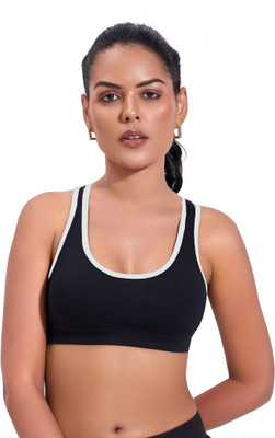 Beach Curve Poma Bra Women Minimizer Non Padded Bra(Black)