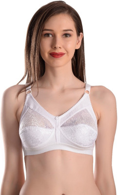 AODACH BRZ Bra Women Full Coverage Non Padded Bra(White)