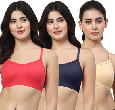 LILY 3321Mino Women Sports Non Padded Bra(Red, Dark Blue, Beige)