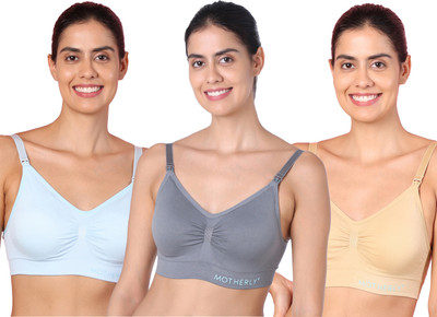 MOTHERLY Breastfeeding Nursing Bras for Women with Removable Pads Women Maternity/Nursing Lightly Padded Bra(Multicolor)