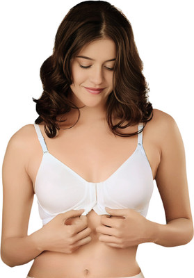 PINKLIT Front Hook Open Women Full Coverage Non Padded Bra(White)