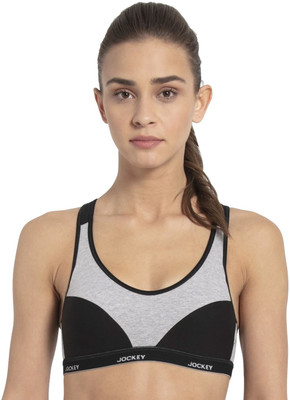 JOCKEY Women Sports Lightly Padded Bra(Grey)