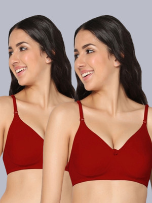 Eden EDEN01REDRED Women T-Shirt Non Padded Bra(Red)
