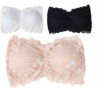 LUVALINE Women Bralette Lightly Padded Bra(White, Black, Beige)