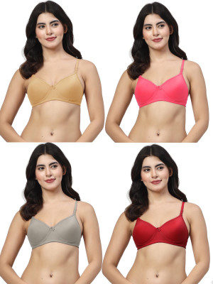 LILY maofcigam Women T-Shirt Lightly Padded Bra(Red, Gold, Green, Maroon)