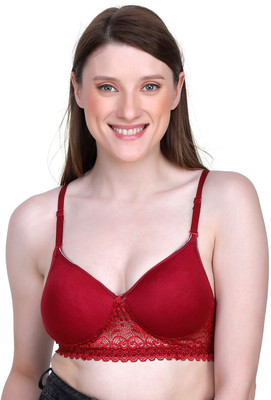 PinkButter Pro Fashion Pallu Pad Women Everyday Heavily Padded Bra(Maroon)