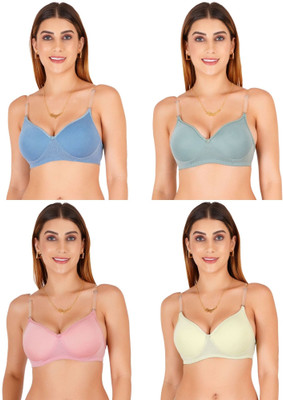 Liigne Transparent Strap Women Padded Bra Women Everyday Lightly Padded Bra(Grey)