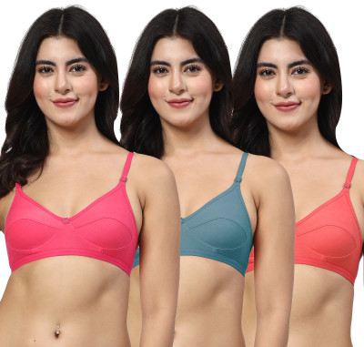 LILY anpas Women Everyday Non Padded Bra(Pink, Blue, Red)