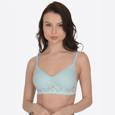 Anantafashion Women T-Shirt Lightly Padded Bra(Blue)