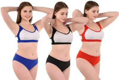 Emerge Overseas Pack OF 3 (Multicolor ,ANY 3 COLOR) Women Sports Non Padded Bra(Multicolor)