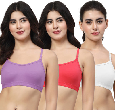 LILY 3321Mino Women Sports Non Padded Bra(Purple, Red, White)