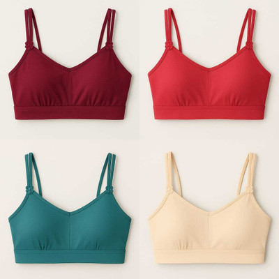 khusboo s b Women Everyday Lightly Padded Bra(Dark Green, Purple, Maroon, Red, Beige, Black)