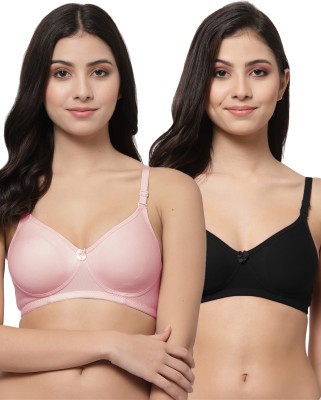 Docare Detachable Strap Women T-Shirt Lightly Padded Bra(Pink, Black)