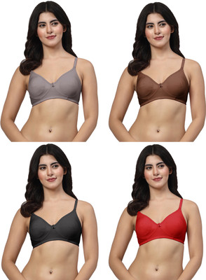 LILY akinos Women T-Shirt Non Padded Bra(Brown, Grey, Black, Maroon)