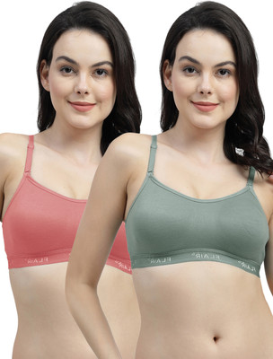 Shyam Sons FLAIR NWBrezza Women Sports Non Padded Bra(Green, Red)