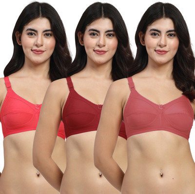 LILY C703 Women Minimizer Non Padded Bra(Maroon, Maroon, Red)
