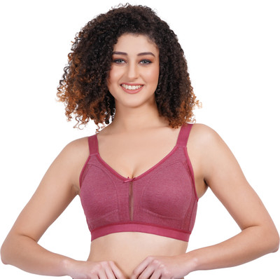 Brabea Bra for Women and Girls, Full Coverage Fancy Non Padded Bra Women Full Coverage Non Padded Bra(Maroon)