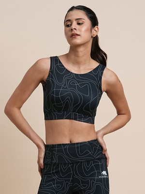 vitawolf Doodle Women Sports Heavily Padded Bra(Black)