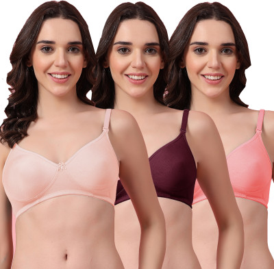Shyam Sons FLAIR Feminaa Women T-Shirt Non Padded Bra(Orange, Purple, Pink)
