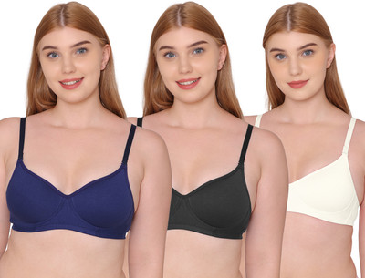 KOMLI Komli Seamless Medium Padded Full Coverage Cotton Rich Padded Bra Women T-Shirt Lightly Padded Bra(Multicolor)