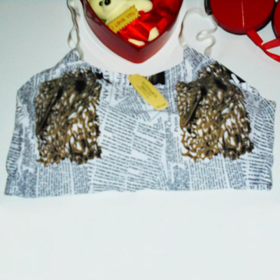 Online Experts Women Bralette Lightly Padded Bra(Newspaper Printed) Women Bralette Lightly Padded Bra(Multicolor)