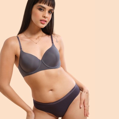 Enamor Eco Friendly Women Balconette Lightly Padded Bra(Grey)