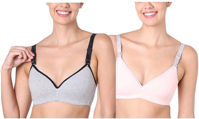 MOTHERLY Women Maternity/Nursing Lightly Padded Bra(Pink, Grey)