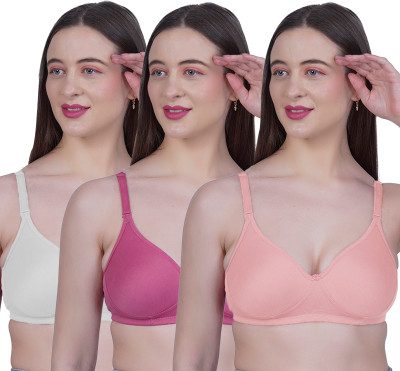 Shyam Sons FLAIR Navya Women T-Shirt Lightly Padded Bra(White, Maroon, Orange)