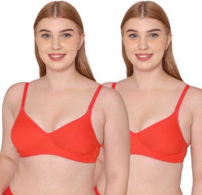 TWEENS Women T-Shirt Lightly Padded Bra(Orange)