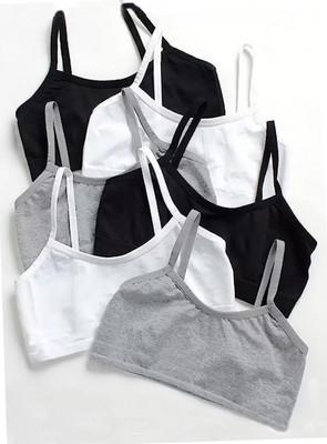 CHARMMODE Girls non padded full coverage cotton beginner sports bra Women Sports Non Padded Bra(Multicolor)
