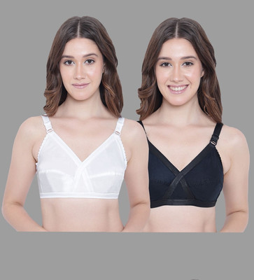 GelxmoNet Women T-Shirt Lightly Padded Bra (Multicolor) Women Everyday Non Padded Bra(White, Black)
