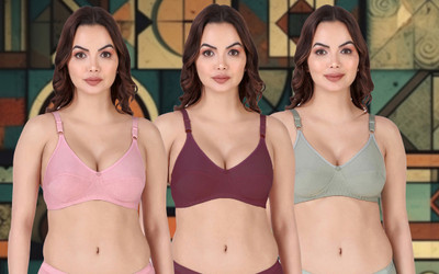 samvar C_Rinki Bra Women Minimizer Non Padded Bra(Pink, Maroon, Green)