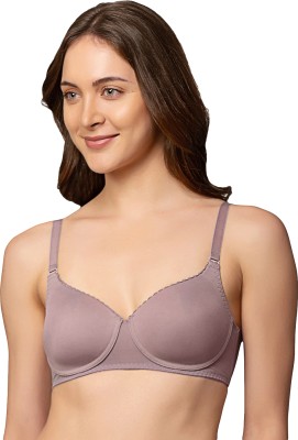 Triumph Plain T-Shirt Bra P Women T-Shirt Lightly Padded Bra(Grey)