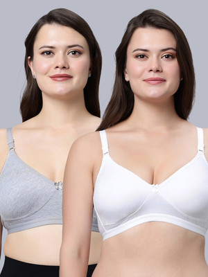 Eden EDENBRA08GREYWHITE Women T-Shirt Non Padded Bra(Grey, White)