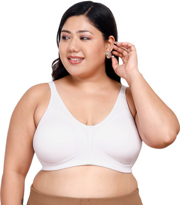 maashie Maashie M4416 Fuller Cups Support Non Padded Comfort Seamless Minimizer Bra Women Everyday Non Padded Bra(White)