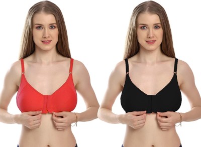 viyan enterprise FRONT HOOK OPEN BRA- PACK 2 MULTICOLOUR Women Full Coverage Non Padded Bra(Multicolor)