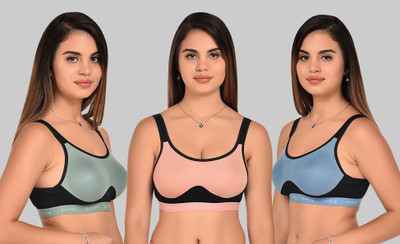 Lady One Women Sports Non Padded Bra(Multicolor)