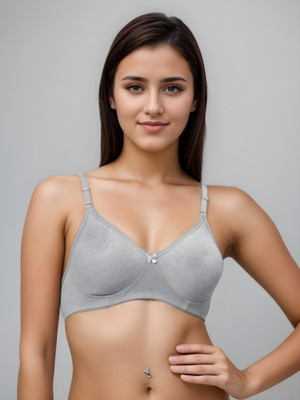 Eden Women T-Shirt Non Padded Bra(Grey)