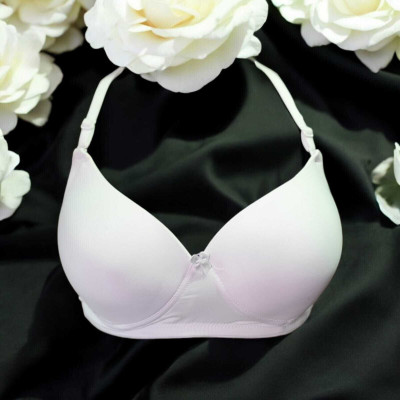 Awaglamm Women Full Coverage Lightly Padded Bra(White)