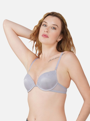 Thread sutra Women Push-up Lightly Padded Bra(Grey)