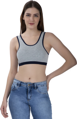 FEMULA Women Sports Non Padded Bra(Dark Blue, Grey)