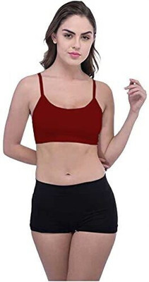 Oumar Bibi Oumar Bibi Stylish Bra Women Full Coverage Lightly Padded Bra(Black, Maroon)